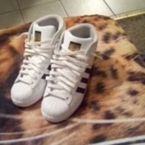 White and black Adidas